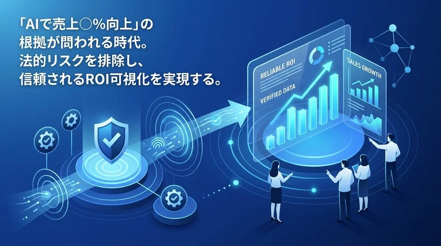 「AIで売上向上」の根拠が問われる時代。景表法等の法的リスクを排除し、信頼されるROI可視化を実現する