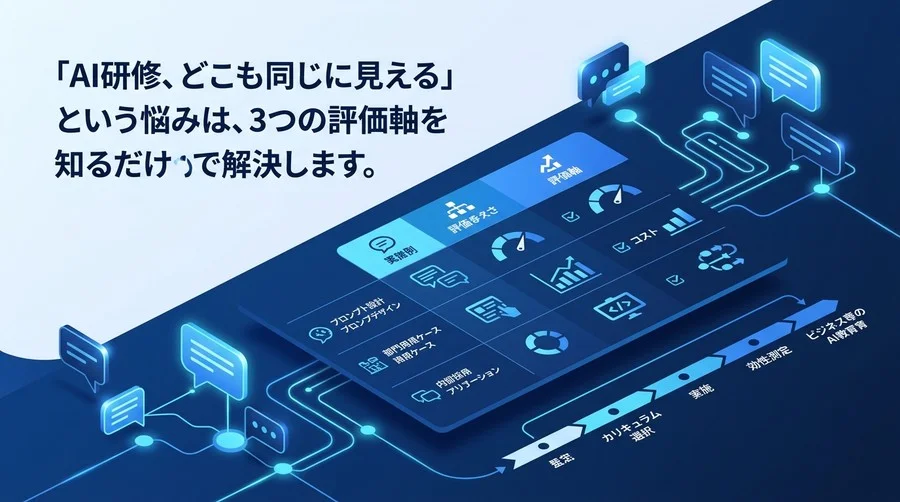 「とりあえずAI研修」はなぜ失敗する？自社に最適なカリキュラムを比較・選定する評価軸とロードマップ