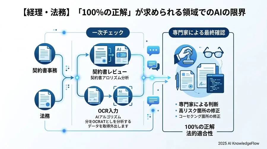 【経理・法務】「100%の正解」が求められる領域でのAIの限界 - Section Image 3