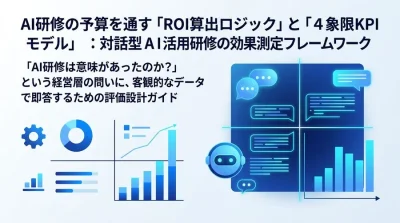 AI研修の予算を通す「ROI算出ロジック」と「4象限KPIモデル」：対話型AI活用研修の効果測定フレームワーク