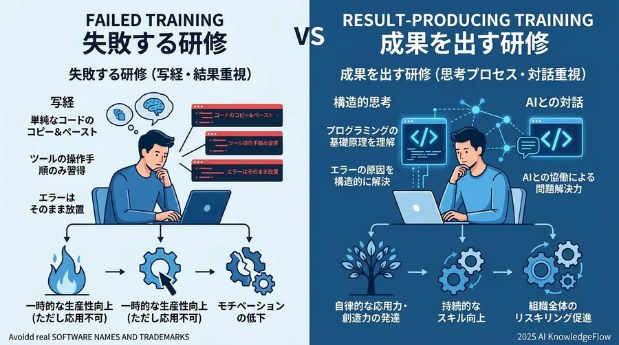 Q2: 検討段階でチェックすべき「失敗する研修」と「成果を出す研修」の決定的な違い - Section Image