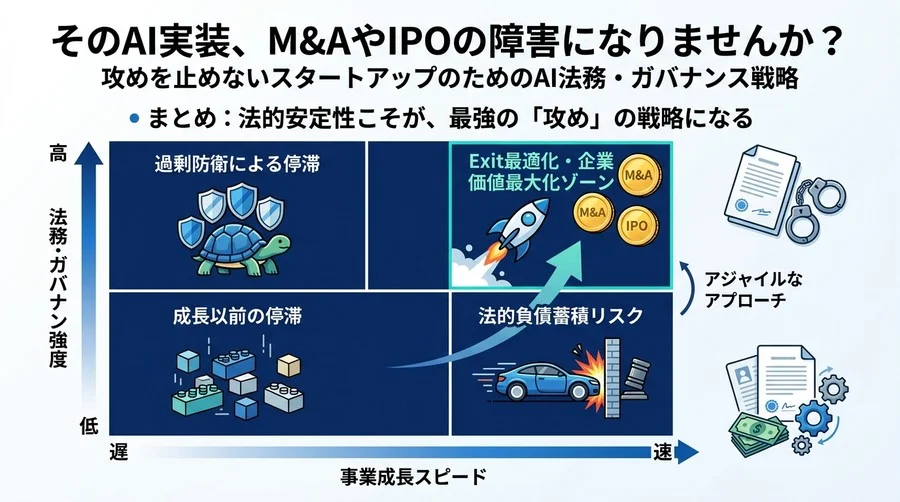 そのAI実装、M&AやIPOの障害になりませんか？攻めを止めないスタートアップのためのAI法務・ガバナンス戦略 - Conclusion Image