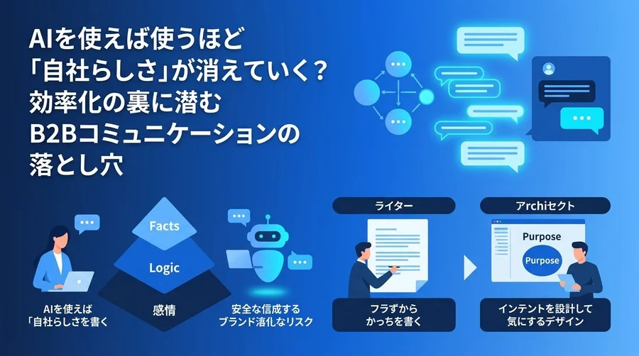 AIで文章を書くほど自社らしさが消える？B2Bメールにおける効率化の落とし穴と実践アプローチ