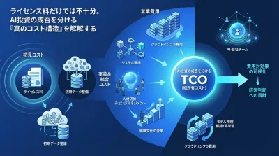 経営層を納得させるAI投資のTCO分析と費用対効果の可視化：ライセンス料に潜む『隠れコスト』の正体