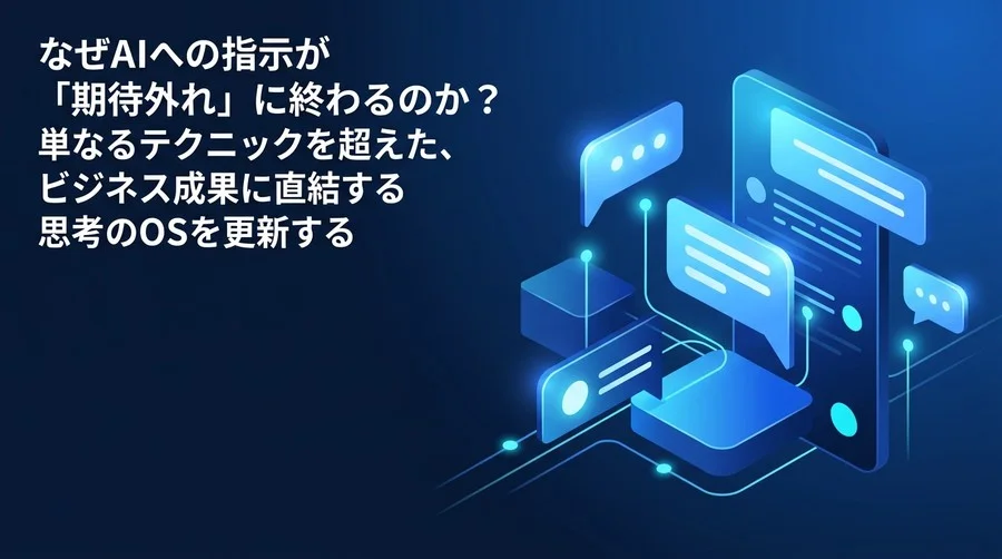 なぜAIへの指示は期待外れに終わるのか？ビジネス成果を変えるプロンプト設計フレームワーク