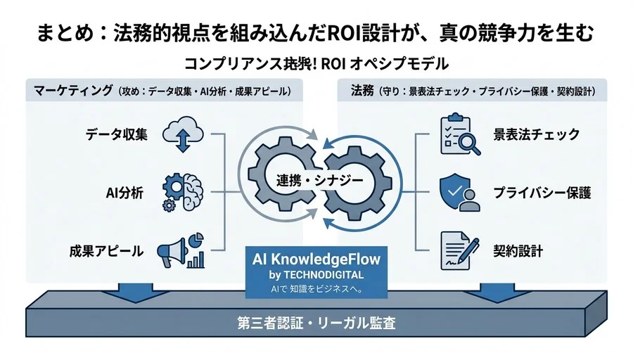 そのROI数値、法的に説明可能ですか？AI効果可視化に潜む景表法とデータ保護の盲点 - Conclusion Image