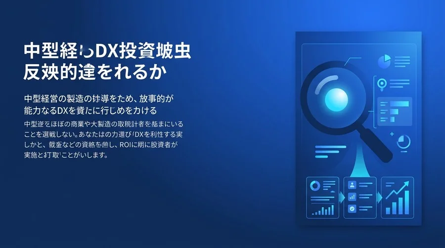「DXは金食い虫」で終わらせない。中堅製造業の失敗を防ぐDXツール選定・導入・定着ガイド