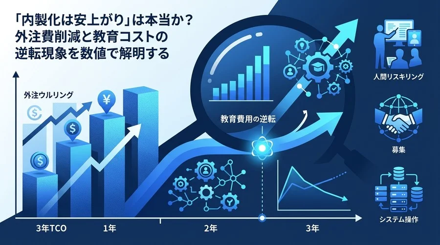 「内製化は安上がり」は本当か？外注費削減と教育コストの逆転現象を数値で徹底解明