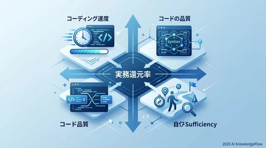 AIプログラミング研修ベンチマークの目的と「実務還元率」の定義 - Section Image