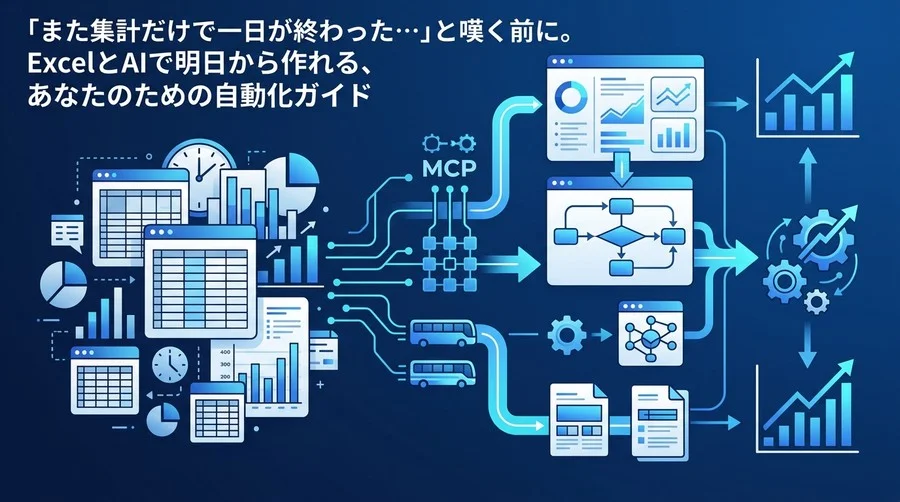 「また集計だけで一日が終わった…」ExcelとAIで始めるマーケティングデータ自動化ガイド