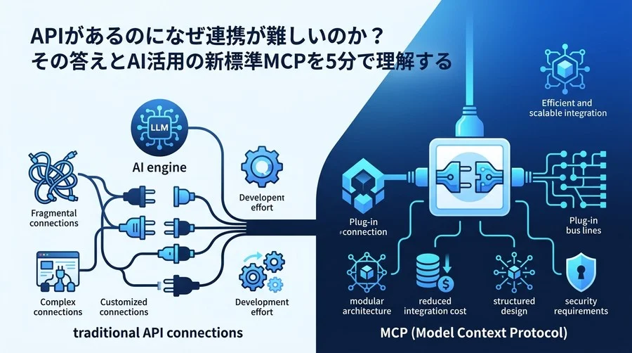 なぜAPIだけではAI連携が頓挫するのか？LLMデータ統合の新標準「MCP」の基礎と設計・導入メリット