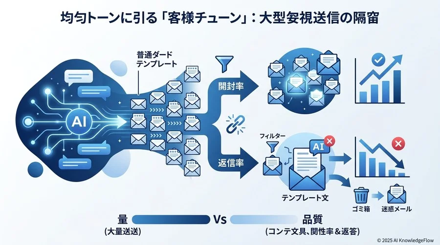 一律のトーンが生んだ「顧客離れ」：文脈無視の大量送信の罠 - Section Image