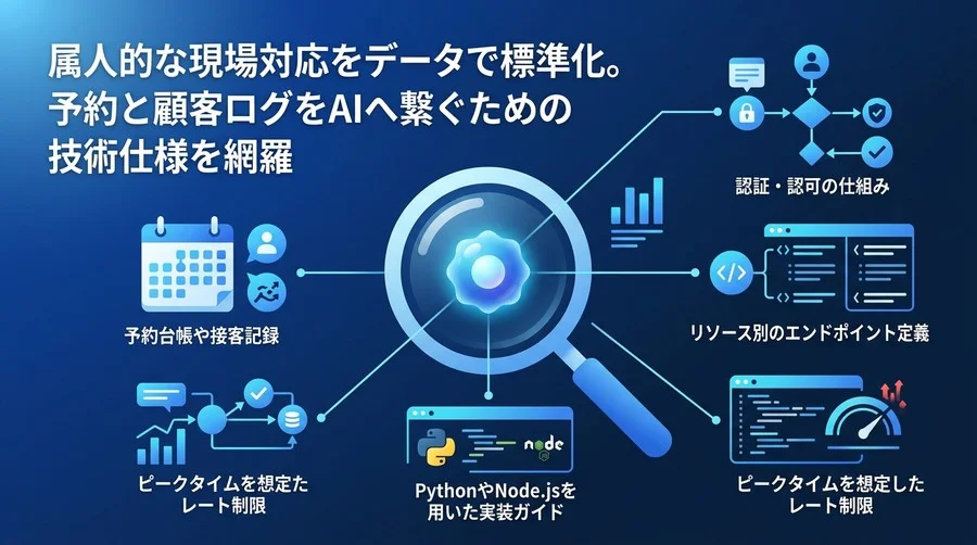 サービス業向けAIエージェント連携API設計ガイド：予約・接客ログの統合と実装手順