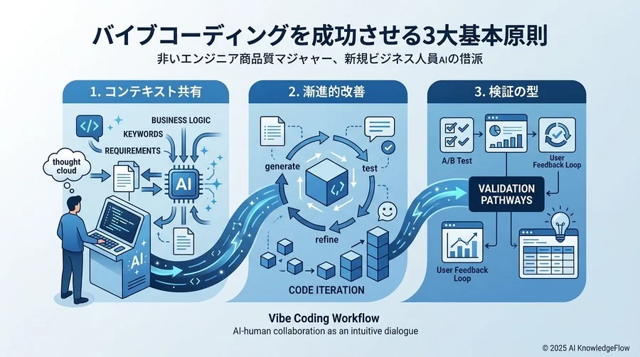 バイブコーディングを成功させる3大基本原則 - Section Image