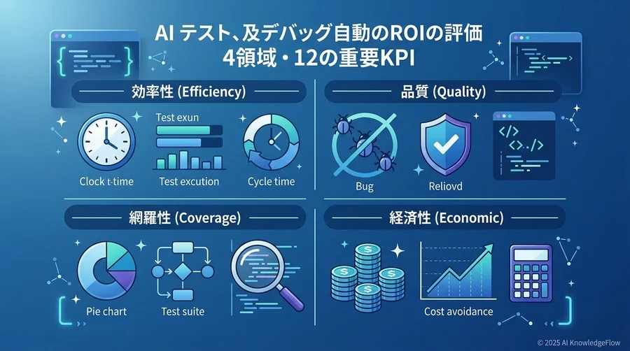 AIテスト・デバッグ自動化を評価する「4領域・12の重要KPI」 - Section Image