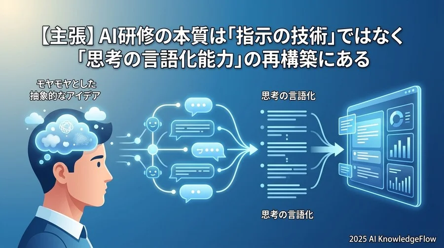 【主張】AI研修の本質は「指示の技術」ではなく「思考の言語化能力」の再構築にある - Section Image