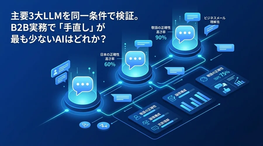 ビジネスメールAIツール比較：GPT-4o・Claude・Geminiの文章生成精度とB2B実務への適用評価