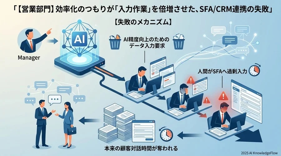 【営業部門】効率化のつもりが「入力作業」を倍増させた、SFA/CRM連携の失敗 - Section Image