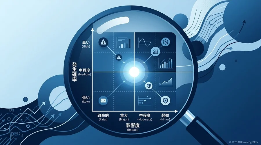 【実務用】リスク評価マトリクス：発生確率と影響度による優先順位付け - Section Image