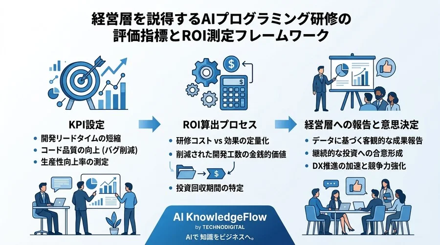 経営層を説得するAIプログラミング研修の評価指標とROI測定フレームワーク - Conclusion Image