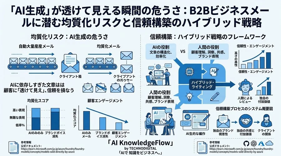 「AI生成」が透けて見える瞬間の危うさ：B2Bビジネスメールに潜む均質化リスクと信頼構築のハイブリッド戦略 - Conclusion Image
