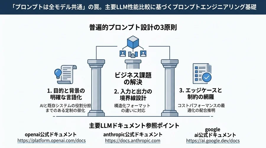 「プロンプトは全モデル共通」の罠。主要LLM性能比較に基づくプロンプトエンジニアリング基礎 - Conclusion Image