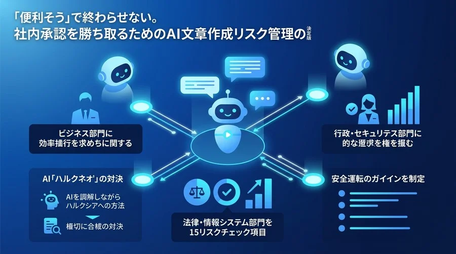 「便利そう」で終わらせない。社内承認を勝ち取るためのAI文章作成リスク管理の決定版