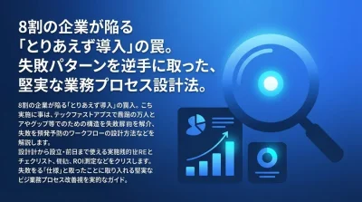8割の企業が陥るAI導入の罠を回避。失敗を前提に設計する業務プロセス改善ガイド