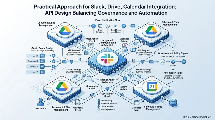 テクニカルアーキテクチャの概要：Slackをハブとする情報統合の論理構造 - Section Image