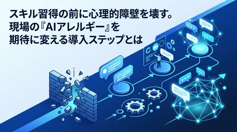 スキル習得の前に心理的障壁を壊す。現場の『AIアレルギー』を期待に変える対話型AI活用研修の導入ステップ