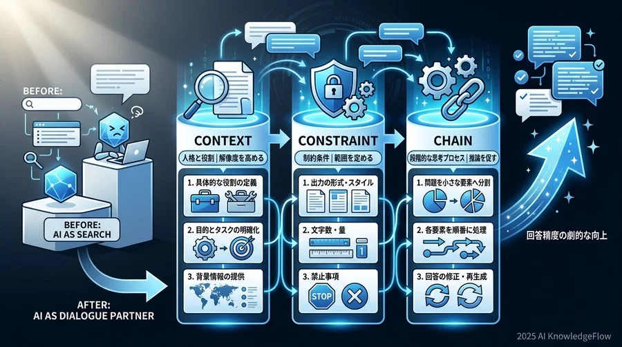 ティップス①：AIに「人格と役割」を。解像度を高めるコンテキスト設定 - Section Image