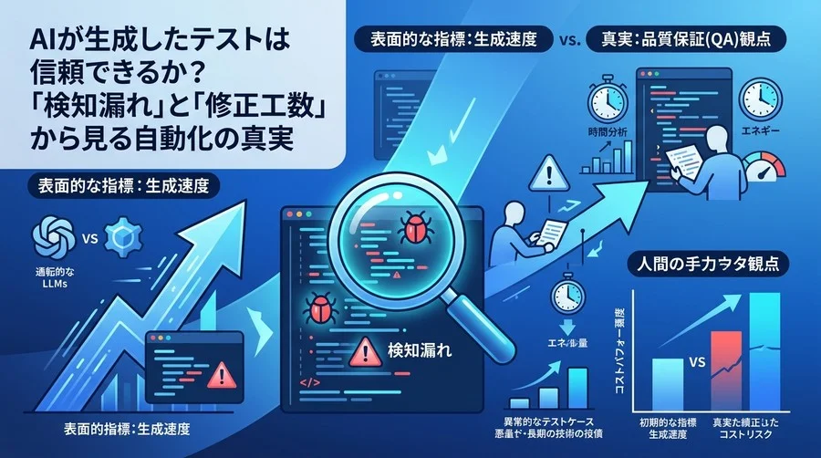 AIが生成したテストは信頼できるか？「検知漏れ」と「修正工数」から見る自動化の真実