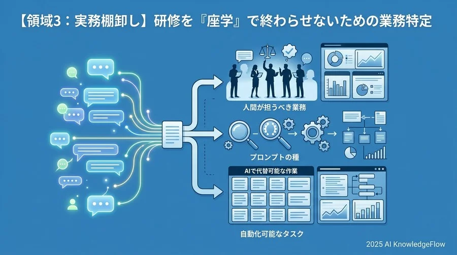【領域3：実務棚卸し】研修を『座学』で終わらせないための業務特定 - Section Image