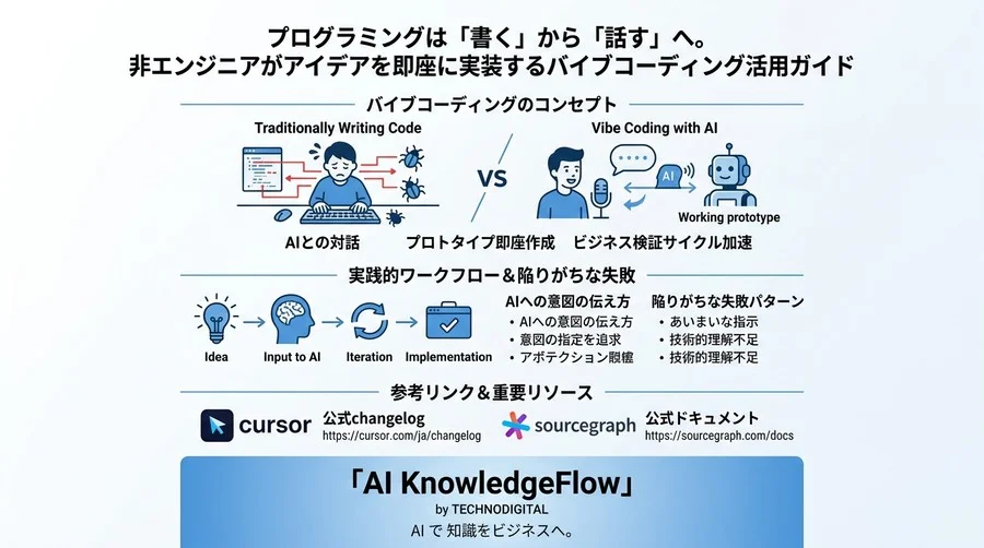 プログラミングは「書く」から「話す」へ。非エンジニアがアイデアを即座に実装するバイブコーディング活用ガイド - Conclusion Image