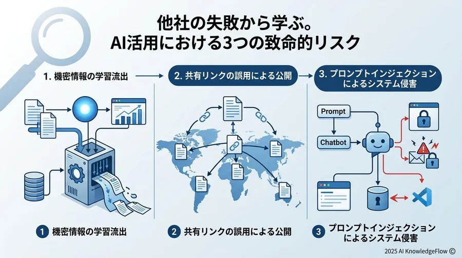 他社の失敗から学ぶ。AI活用における3つの致命的リスク - Section Image
