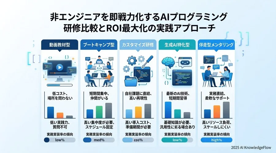 【検証】主要なAIプログラミング研修5タイプの比較分析 - Section Image
