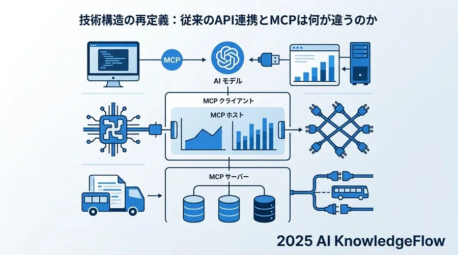 技術構造の再定義：従来のAPI連携とMCPは何が違うのか - Section Image