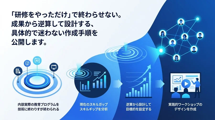 「AI研修をやっただけ」で終わらせない。実務成果から逆算するカリキュラム設計とプログラム構成の具体手順