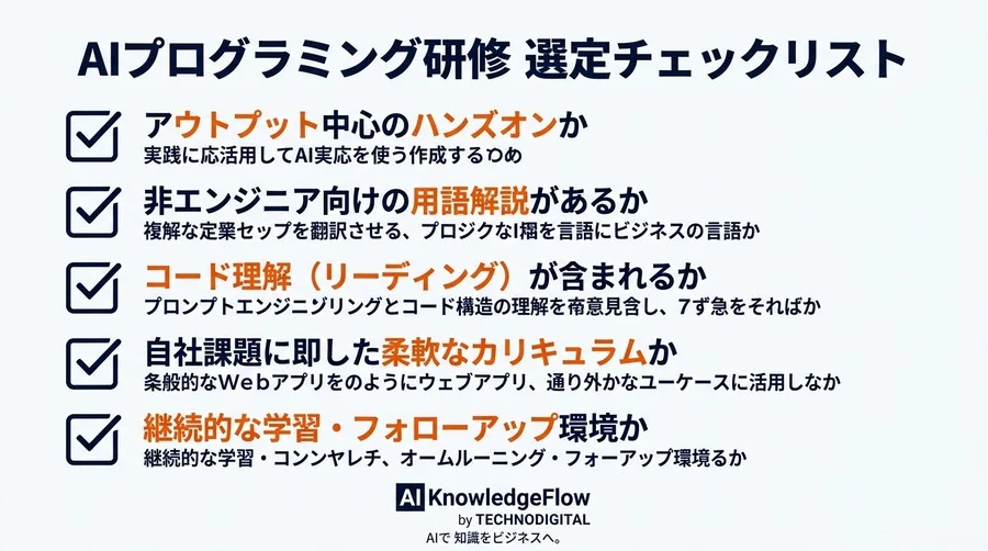 非エンジニア向けAIプログラミング研修の真価。DX停滞を打破し「AIと共創する」次世代リテラシー - Conclusion Image