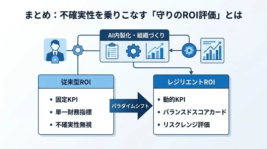 そのROI数値、信頼できますか？AI導入の成否を分ける「測定プロセスの罠」と回避策 - Conclusion Image