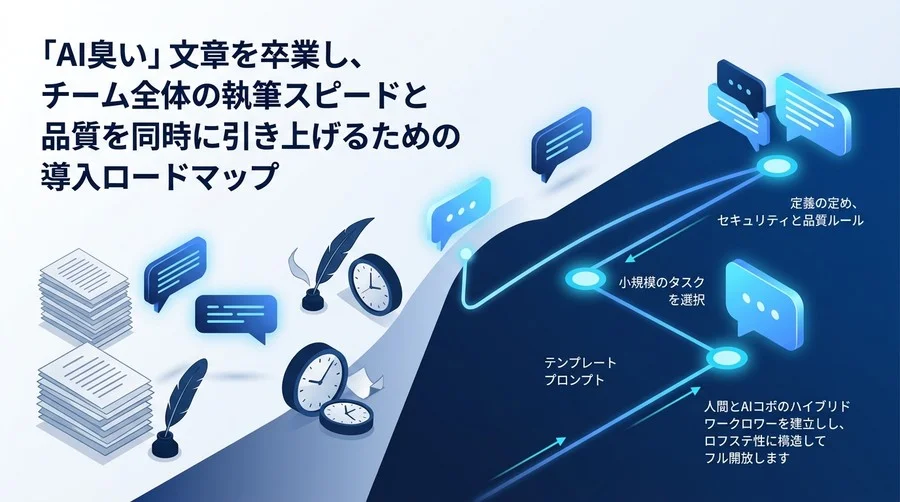 「AI臭い」文章を卒業する：現場の執筆を加速させるAI導入ロードマップと実践アプローチ