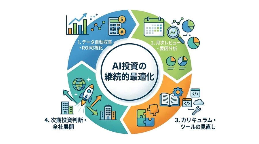 研修後の「やりっぱなし」を卒業。LMSと業務システム連携によるAI投資ROI自動算出アプローチ - Conclusion Image