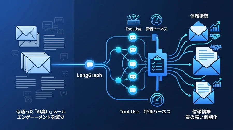 B2Bメールの「AI臭さ」を脱却する。信頼構築に向けたエージェント設計と評価ハーネスの実践アプローチ