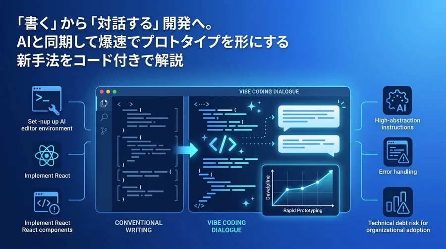 「書く」から「対話する」開発へ。バイブコーディングの実践アプローチと導入評価基準
