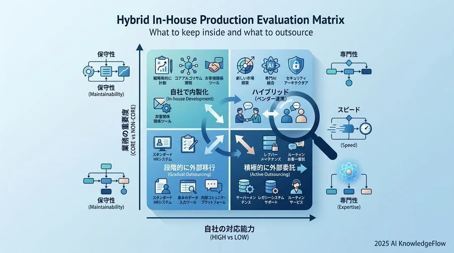 「ハイブリッド内製化」の評価マトリクス：何を社内に残し、何を外に出すべきか - Section Image