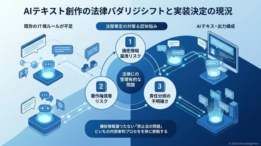 AI文章作成における「法的パラダイムシフト」と導入決裁の現状 - Section Image