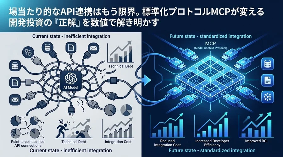 場当たり的なAPI連携はもう限界。標準化プロトコル『MCP』が変える開発投資のROIと経済的合理性