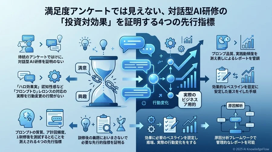 なぜ「満足度アンケート」だけでは対話型AI研修の成功を証明できないのか - Section Image