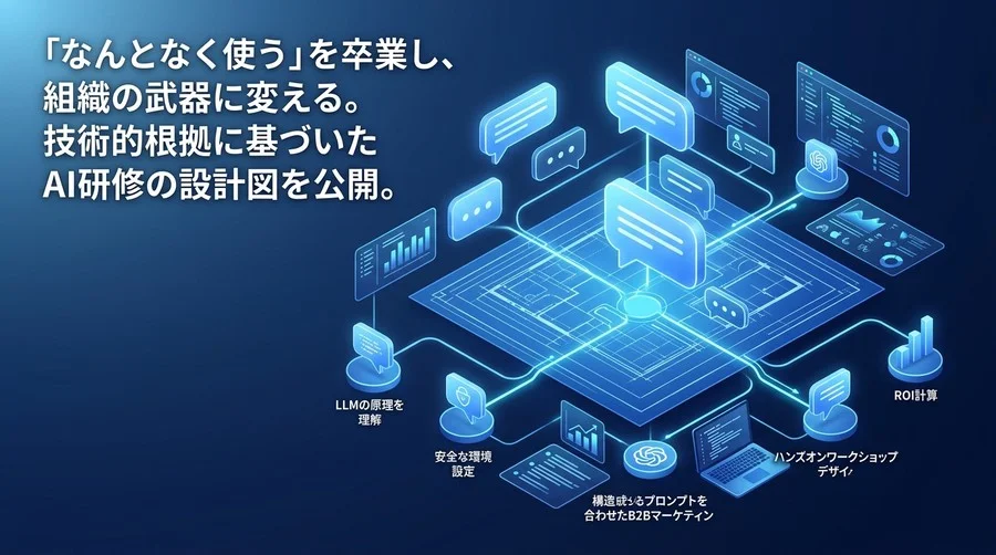 【実践ガイド】対話型AI活用研修の設計図：B2B組織のAIリテラシーを底上げする技術的アプローチ
