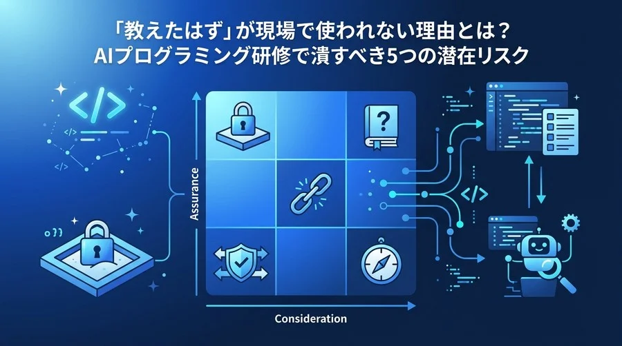 「教えたはず」が現場で使われない理由とは？AIプログラミング研修で潰すべき5つの潜在リスク